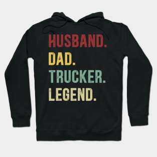 Trucker Funny Vintage Retro Shirt Husband Dad Trucker Legend Hoodie